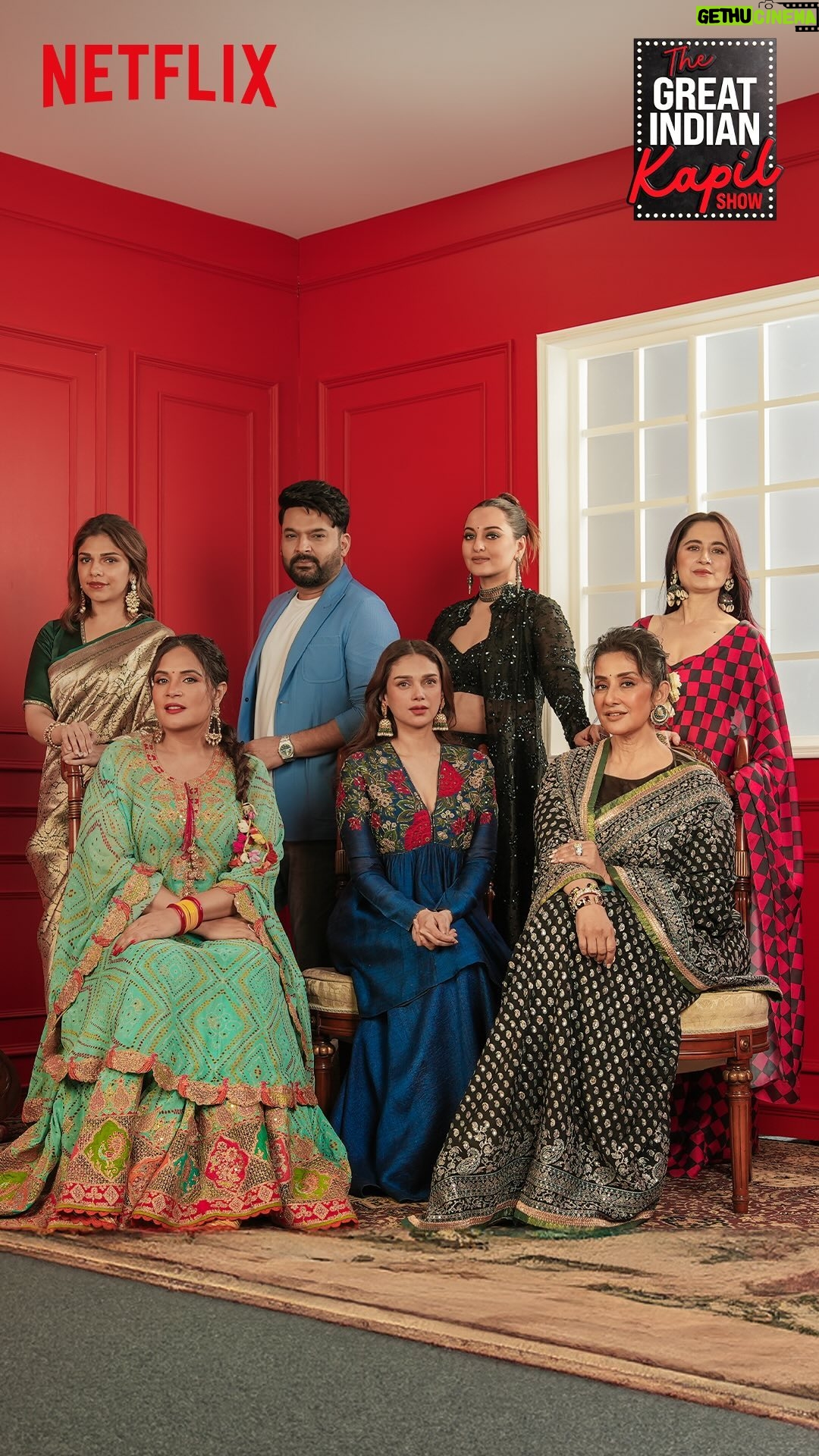 Aditi Rao Hydari Instagram - The beauties of Heeramandi are here to laugh along with the beast of comedy, are you ready for this royal comedy affair? 💫 Don’t forget to watch #TheGreatIndianKapilShow this Saturday 8pm only on Netflix ✨ #SanjayLeelaBhansali @bhansaliproductions @prerna_singh6 @m_koirala @aslisona @aditiraohydari @sharminsegal @therichachadha @iamsanjeeda @fardeenfkhan @taahashah @shekhusuman @adhyayansuman @rimpleandharpreet @shriparamanijewels @netflix_in