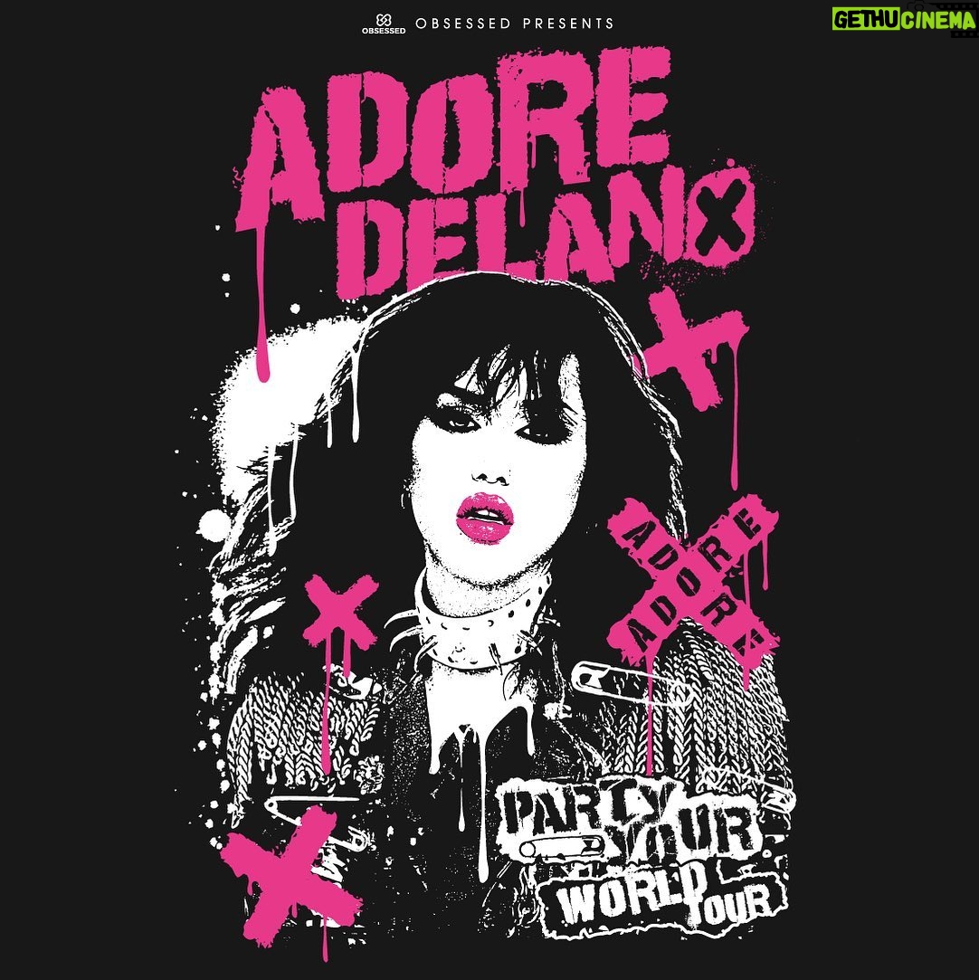 Adore Delano Instagram - My #PartyYourWorld sets out in just under a month and I'm ready to fall in love with you all again! Who am I going to be seeing out on tour? Get your tickets and VIP upgrades to meet me at adoredelano.com (Link in bio) 💕 #AdoreDelano #ObsessedPresents #PartyYourWorld #DragRace #RPDR #RuPaulsDragRace 🎸 @obsessedintl