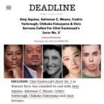 Adrienne C. Moore Instagram - ANNOUNCEMENT #1 - I've been holding onto this one for a while. Glad I can finally say. The #bts for this one is crazy. What a talented bunch of people that I get to play with everyday. Can't wait to share the journey along the way. I love this cast/crew! And for those who are asking and wondering, age ain't nothing but a number. Clint is the sharpest tool in the box and definitely one of the G.O.A.T.s. #juror2 @wbpictures