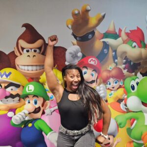 Adrienne Reese Instagram - @nintendoamerica 
Thank you soo much for letting me visit and game in your l.a. office!!! I had a blast. Will totally be unboxing everything  i got on stream !!!
#gift
#thankyou
#NintendoBrat

Love your 
#ForeverROHChamp
Athena