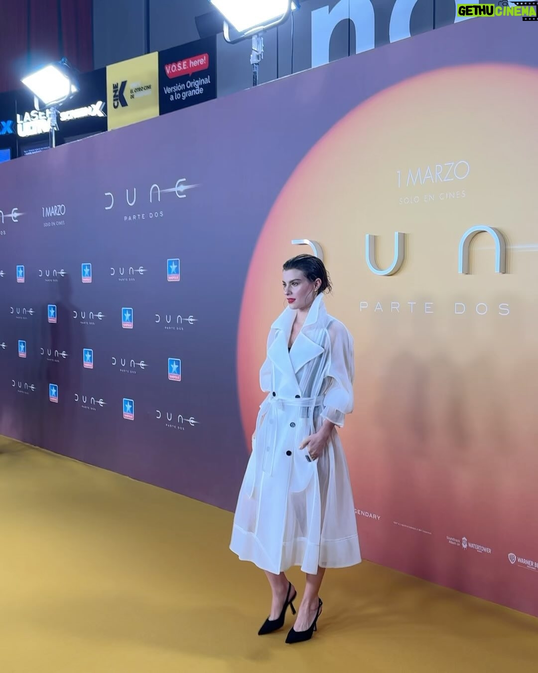 Agustina Palma Instagram - Ready for the future 🛸 #dunepartedos #dune #duneparttwo @warnerbrosspain @wbpictures Dress @karllagerfeld Shoes @almaenpenashoes Style @j.borgesio @viacomunicacion Jewelry @therengoconcept @dypcomunicacion @dunemovie