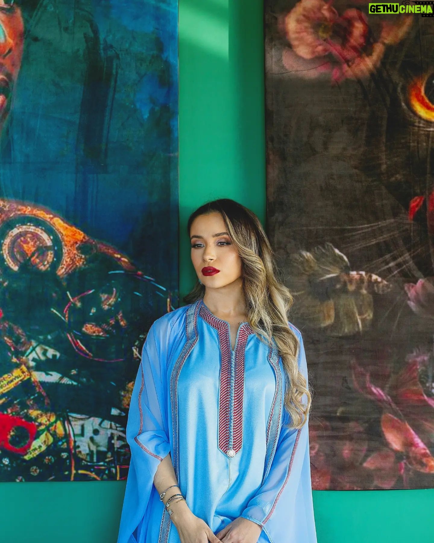 Ahlam Zaimi Instagram - Caftan is a way of saying something through a look💙💦🗨 Photographer :@zakaria_latouri Wearing : @kounouz.officiel Mua: @kenzalazrakmakeup D.a :@simoelalaouii Kocation: @manaos_casablanca . #fypシ #fyp #trend #ramadan #ramadan2024 #morocco🇲🇦 #morocco #shoot #shooting #caftan