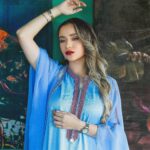 Ahlam Zaimi Instagram - Caftan is a way of saying something through a look💙💦🗨 Photographer :@zakaria_latouri Wearing : @kounouz.officiel Mua: @kenzalazrakmakeup D.a :@simoelalaouii Kocation: @manaos_casablanca . #fypシ #fyp #trend #ramadan #ramadan2024 #morocco🇲🇦 #morocco #shoot #shooting #caftan