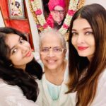 Aishwarya Rai Instagram - ✨❤️Love you eternally, dearest darling Daddy-Ajjaaa🥰💖🙏🤗💝😘🧿💐🌸🌹🌷🌸🌼🌺🪷🍀🌟🌈✨Thank you for all your Blessings🙏🧿✨