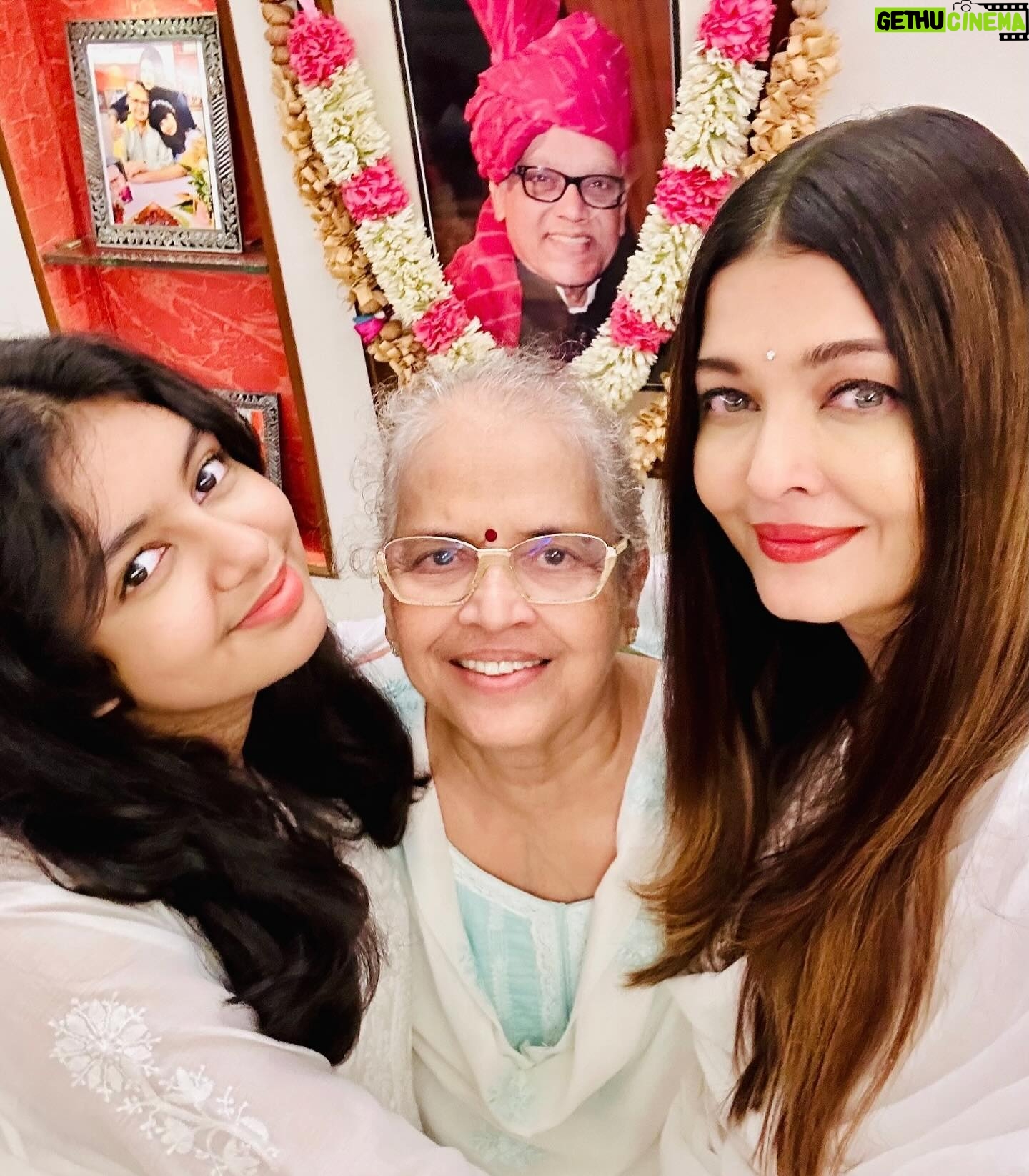 Aishwarya Rai Instagram - โจโค๏ธLove you eternally, dearest darling Daddy-Ajjaaa๐ฅฐ๐๐๐ค๐๐๐งฟ๐๐ธ๐น๐ท๐ธ๐ผ๐บ๐ชท๐๐๐โจThank you for all your Blessings๐๐งฟโจ