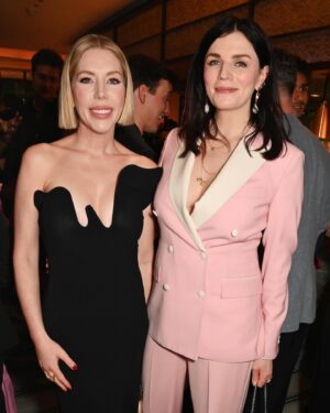 Aisling Bea Instagram - This Barbie runs an ethical bank with no connection to fossil fuels. 
Thanks to @bafta & @vanityfair for having me & the gals at your pardeee & mostly to @thedecklondon_ for loaning me this gorgeous Jam Mallow Biscuit tasty looking suit. 
Love this brand. They’re the only female owned tailors on Saville Row, they advocate for slow fashion pieces you get made to last working with sustainable mills & sourcing ethical & durable materials. 
All my jewellery are old bits from @alighiri @chupi second hand bits from @vestiare & a @chooselove necklace from Rachel Jackson. “Why do I need to know this Aisling?”, “Well Greg, you may not need to know but if I don’t add this bit people bloody flood my dms with questions”. 

@ee @loopvip
#EERisingStar
#EEBAFTAs #aislingrecommendsecoorsociallyconsciousbrandseverydayuntilxmas