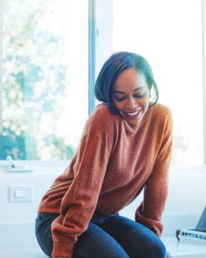 Aja Naomi King Instagram - Doesn’t everyone sit on their kitchen countertops posing waiting for food to magically appear…that’s how cooking works, right?! 🫠
