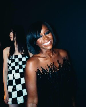 Aja Naomi King Instagram - I really just can’t get over it. Walking with @lorealparis is always an incredible experience but there was something different about this year. 

Being under the Eiffel Tower 💥 All the energy in the room, I don’t know, I felt more nervous than I normally do but I had my beautiful L’Oreal fam there inspiring me and cheering me on. It really was beyond remarkable and then over in a second.

I will never forget this. I will never forget the way this made me feel. And I’m just sitting in this gratitude for every one of you that has chosen to support me on my journey. I feel so loved. Thank you Delphine, @lorealparis @stephanelancien @thevalgarland @craighamiltonartistry ….working with wonderful human beings is always the cherry on top!