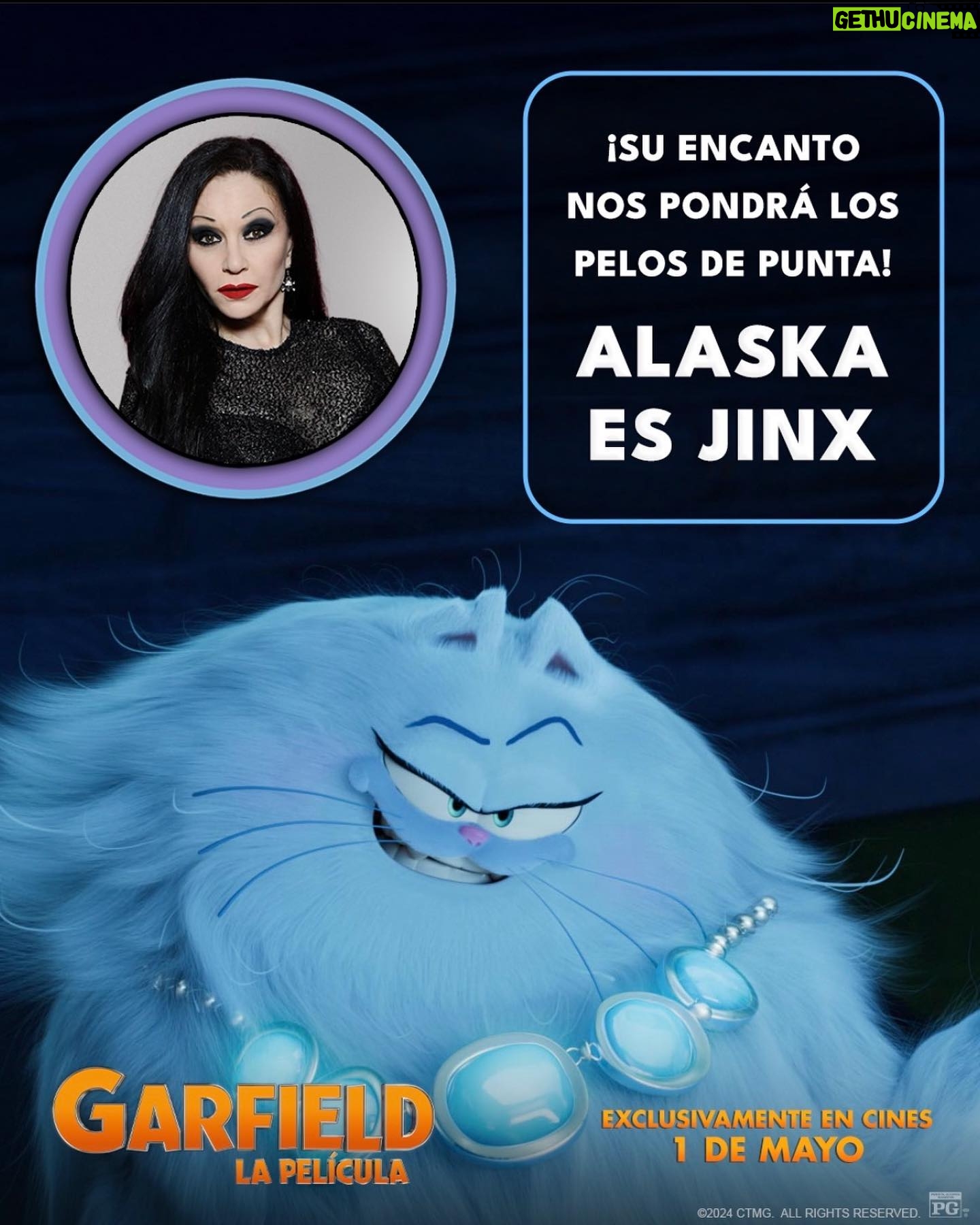 Alaska Instagram - El 1 de mayo se estrena en cines #GarfieldLaPelícula y he tenido la suerte de poner a voz a la gatita Jinx. Y también soy muy suertuda por compartir experiencia con @ssantiagosegura y @pepe_rodriguezrey. Gracias @sonypicturesspain por contar conmigo para estas aventuras animadas. Y, enhorabuena, la película es una maravilla. 😻😸😽😻😼😺😻😺😼😻😽😸😻 * Esta publicación es una comunicación sobre mis diversas actividades profesionales - es información para mis seguidores - entiendo que la libertad de compartir esto se sobrentiende en la naturaleza misma de las redes sociales