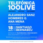Alejandro Sanz Instagram - Los 100 años se celebran, y con música, mejor. El 18 de mayo ven conmigo al #Telefónica100Live en el Santiago Bernabéu 🙌🥷 @telefonica