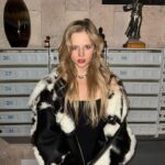 Aleksandra Bortich Instagram - выбралась на прогулку в подъезд. всегда так хожу, если что. последняя фотка - моя сделка с совестью, всё ради вашего одобрения и лайков. шубка @arligent.world 🤍