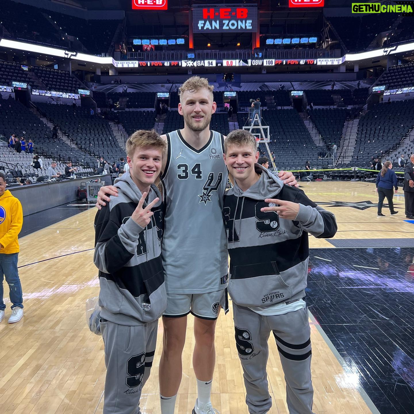 Alex Lange Instagram - it was such an incredible feeling seeing our photos up on the screen and i’ll never forget this trip. so much love to the spurs for taking us in, and obviously to the amazing @marckeiser @jeffkassel (and everyone else that worked on this)