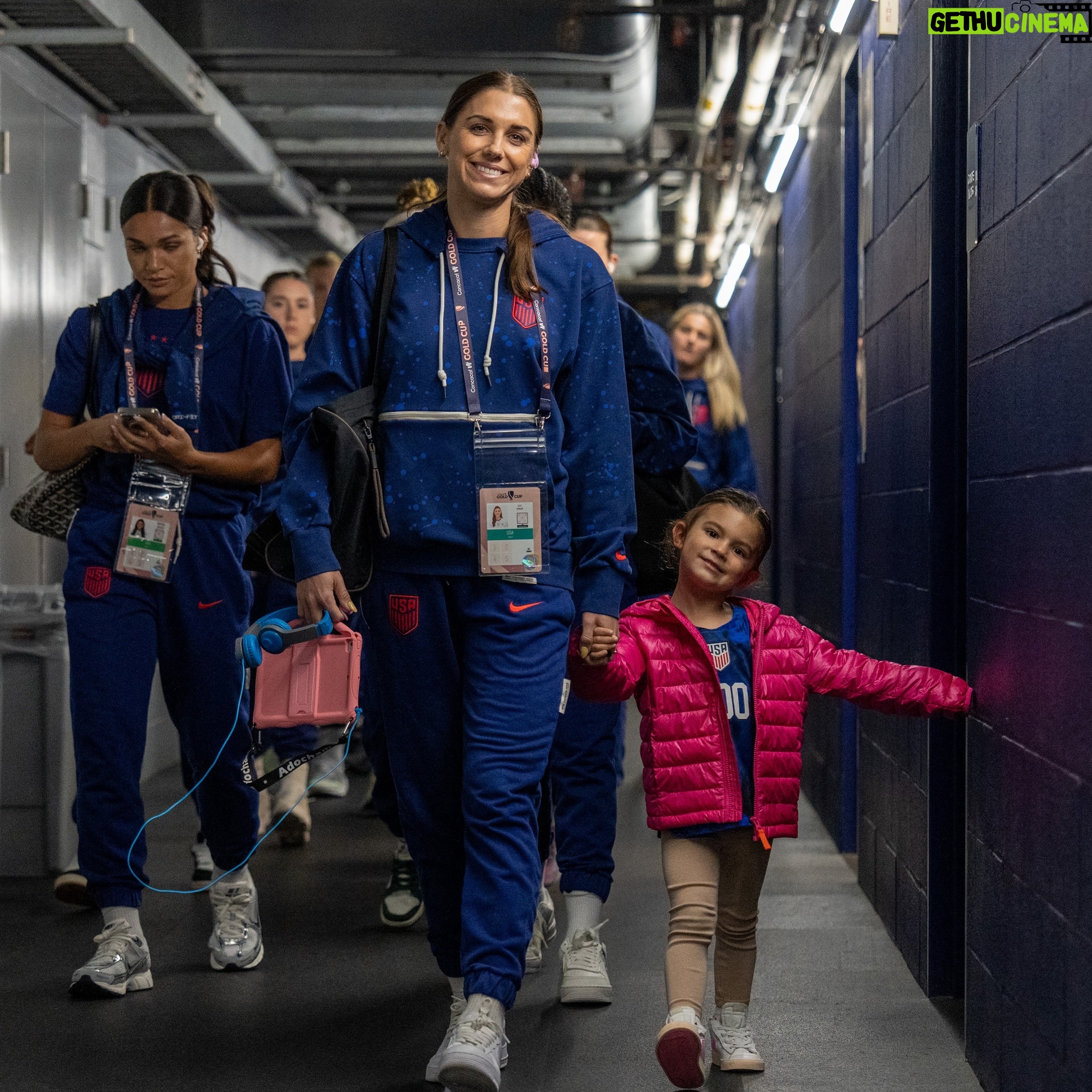 Alex Morgan Instagram - Doing life with my mini-me on and off the field! 🫶#TakeYourDaughterToWorkDay