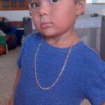 Alexa PenaVega Instagram - Little man was really feelin himself in that new necklace 🤣 @danielsjewelers