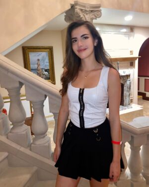 Alexandra Botez Instagram - a woman, on a staircase