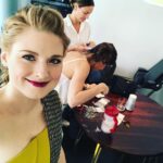Alexandra Breckenridge Instagram - While getting ready for the #SAG awards the zipper on my dress broke 😬 but not to worry! @karenraphael to the rescue with a sewing kit and a lot of safety pins!! ⚡️❤️