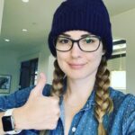 Alexandra Breckenridge Instagram – #readyforwork lewk 
#virginriver

I actually only use these glasses for reading scripts but I think their cute lol so I’m wearing them with this hat and these braids damn it!