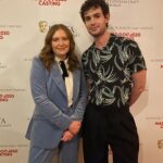 Alice Oseman Instagram - Very very very honoured to have been nominated for a BAFTA for Heartstopper!!! As you can see I was very excited to be there tonight 🥹 and as always so thankful to have my Heartstopper co-parent @patwalters__ with me!! Big thanks to @chadmaxwellhair and @andrianimakeup for making me look and feel wonderful 🥰