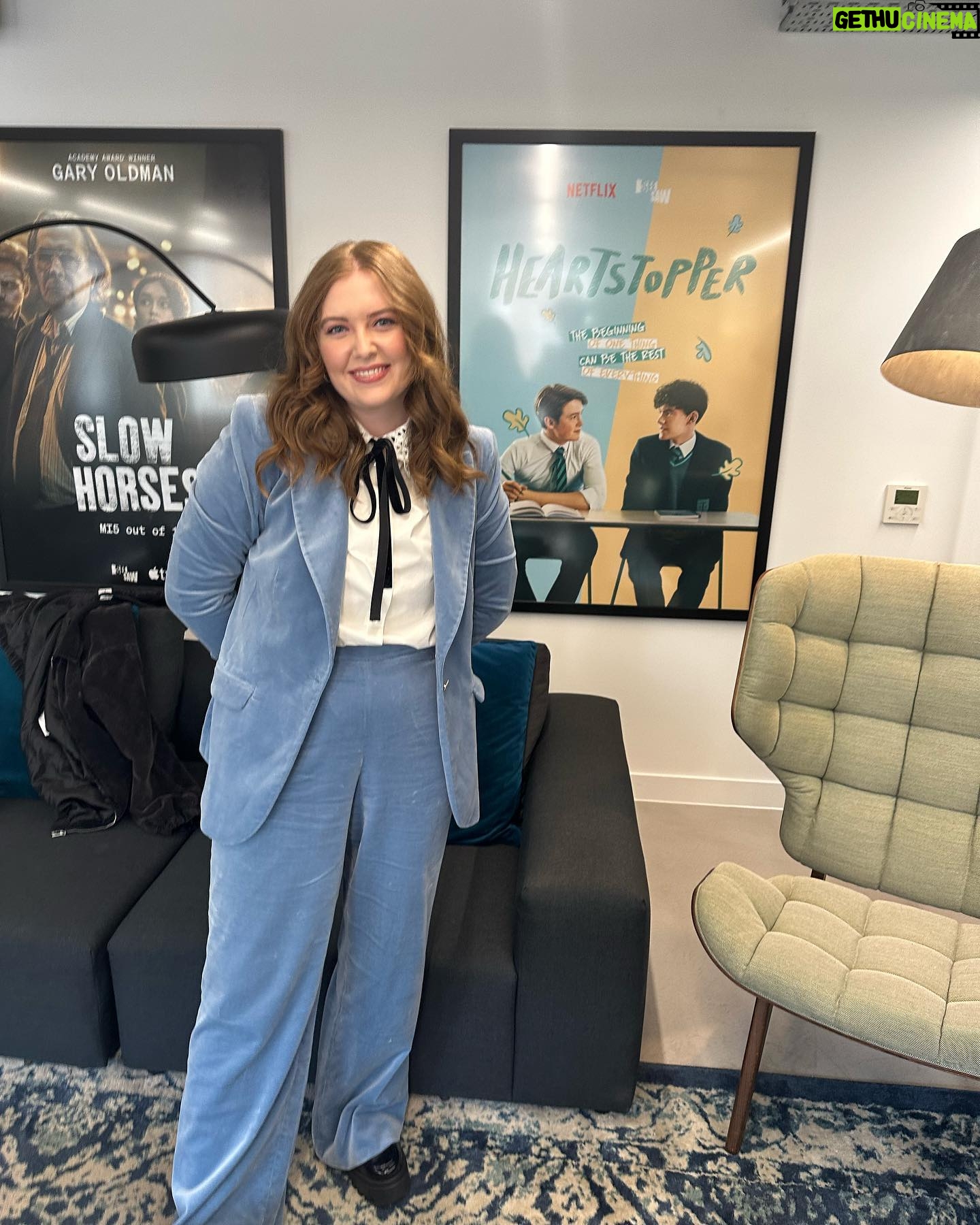 Alice Oseman Instagram - Very very very honoured to have been nominated for a BAFTA for Heartstopper!!! As you can see I was very excited to be there tonight 🥹 and as always so thankful to have my Heartstopper co-parent @patwalters__ with me!! Big thanks to @chadmaxwellhair and @andrianimakeup for making me look and feel wonderful 🥰