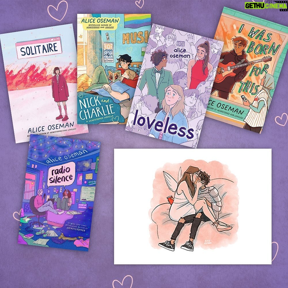 Alice Oseman Instagram - So I’ve heard some of you have found out a little secret… the new UK paperback of NICK AND CHARLIE, out February 29th, features a new short story by me! You’ll get to read about Nick’s first day at university, entirely in the form of Nick and Charlie’s texts to each other. I’m sure Nick’s first day will be totally fine and absolutely nothing will go wrong whatsoever! 😁 I’m also excited to share that if you preorder any of the new UK paperbacks of my novels (out Feb 29th) from any of the bookshops listed below, you’ll receive an exclusive print of Pip and Rooney from Loveless! Preorder from one of these bookshops by midnight on Wednesday 21st: @dial_lane_books @gayonwye @gayprideshopuk @gaysthewordbookshop @griffinbooksuk @mainstreethare @mrbsemporium @portybooks @queerlituk @wonderlandbookshop !!! 📚✨👏 (T&Cs: Participating bookshops only. Only one A5 print per customer. Orders must be placed by midnight on Wednesday 21st February. Print will be shipped with order.)