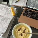 Alice Pagani Instagram – Sunday morning / Homework and porridge / Flowers, candles and interesting books / New flat 🫶🏻