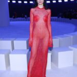 Alice Pagani Instagram - I’m in love with this amazing dress! Congrats for the @ferragamo show @_maximiliandavis_ 👏🏻🌹#MFW Thanks to my dream team @upgradeartist photo @ilariaieie styling @riccardomariachiacchio make up @nikipinna hair @fulviatellone