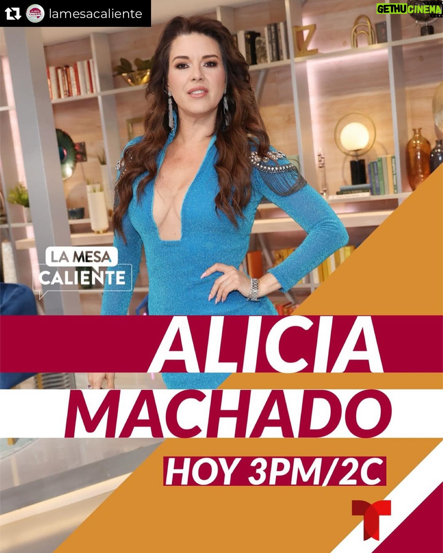 Alicia Machado Instagram - Mi gente Bella! Nos vemos esta tarde ⏰ Como conductora invitada! En el show número uno ☝🏻 de la TV 📺 hispana @telemundo @telemundorealities @telemundoseries #Repost from @lamesacaliente • 🔥 ¡#HoyEnLaMesaCaliente #AliciaMachado de presentadora! 🔥 ¡No te pierdas sus puntos de vista sobre los temas más candentes! 👉 3PM/2C por Telemundo 🔥