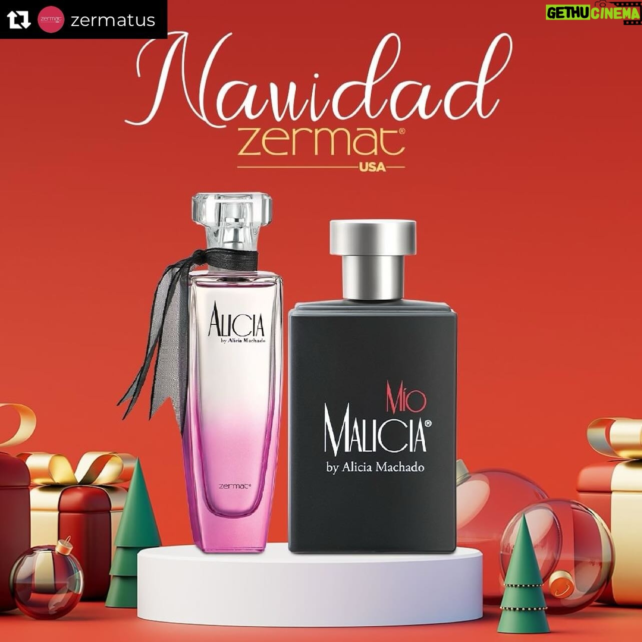 Alicia Machado Instagram - Mis exclusivas fragancias para el y para ella by @zermatus #Repost from @zermatus • Elevate your presence with these unforgettable fragrances. Make a statement of elegance 💫🛍️ Eleva tu presencia con estas fragancias inolvidables. Haz una declaración de elegancia 💫🛍️ #fragrances #giftidea #Christmas #Alicia #Mio