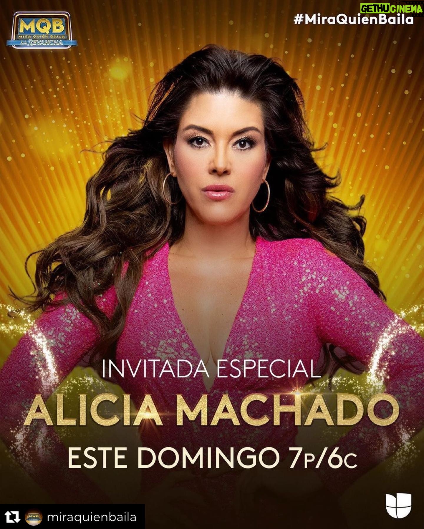 Alicia Machado Instagram - Mi gente llegó el día ! Este próximo domingo 7 pm 🕖 @miraquienbaila Repost from @miraquienbaila • ¡@machadooficial también regresará este domingo a la pista de #MiraQuienBaila! 🤩 No te la puedes perder. #LaRevancha @amaralanegraaln @lisvegaoficial @emmanuelpalomares