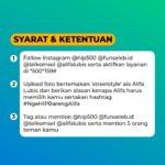 Alifa Lubis Instagram – Upload foto bertemakan ‘streetstyle’ ala Alifa Lubis dan berikan alasan kenapa Alifa harus memilih kamu dan jadilah pemenang Yamaha Mio M3 125, Samsung Galaxy A54 dan Saldo Gopay! Dapatkan juga konten video dan foto ekslusif dari Alifa Lubis!
 
Begini syarat dan ketentuannya:
 
1. Follow Instagram @hip500 @funseleb.id @telkomsel @alifalubis serta aktifkan layanan di *500*159#
 
2. Upload foto kamu bertemakan ‘streetstyle’ ala Alifa Lubis dan berikan alasan kenapa Alifa harus memilih kamu sertakan hashtag #NgeHIPBarengAlifa
 
3. Tag atau mention @hip500 @funseleb.id @telkomsel @alifalubis serta mention 5 orang teman kamu
 
Jangan lupa untuk kirimkan data diri lewat form yang ada di bio instagram @funseleb.id setelah mengikuti seluruh syarat dan ketentuan yang ada ya!
 
Lihat syarat dan ketentuan selengkapnya di #NgeHIPBarengAlifa
 
Periode: 12 April 2024 s/d 12 Agustus 2024
 
#hip500 #telkomsel #kuisinstagram #kuisterkini #giveawayindonesia #ngehipbareng #NgeHIPBarengAlifa #AlifaLubis
