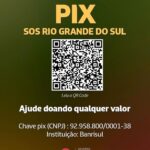 Alinne Rosa Instagram – Meus alinnistas, meu vale, hoje venho pedir ajuda para a população do Rio Grande do Sul. Mais de 80 mil pessoas estão fora de casa, e 72 pessoas morreram… 

a @cufabrasil está mobilizada, o @governors divulgou um pix para doações…

Se você puder doar, doe. Qualquer quantia vai ajudar. Se você puder divulgar, divulgue ao próximo, para que essa corrente aumente. #riograndedosul #sos
