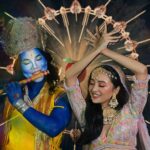 Alisha Rai Instagram - Jay Shree Radha Krishna ❤️ _ _ Krishna Costume @cindrelladresshouse Radha Dress @sowarna_by_sony Assisted by @nafimakeup Styled by @rajesh_jung_bharati _ _ _ #réel #reels #reelitfeelit #reelkarofeelkaro #reelsinstagram #reelvideo #reelindia #reelviral #explorepage✨ #krishnajanmashtami #radhakrishna #divinish #hausofdivinish