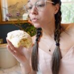 Alisha Wainwright Instagram - First time making conchas! Mexican buns that are just a touch sweet. They’re supposed to have a shell pattern on the sugar topping… yea well that definitely didn’t translate on my batch but they’re pretty tasty and fairly straightforward to make. 10/10