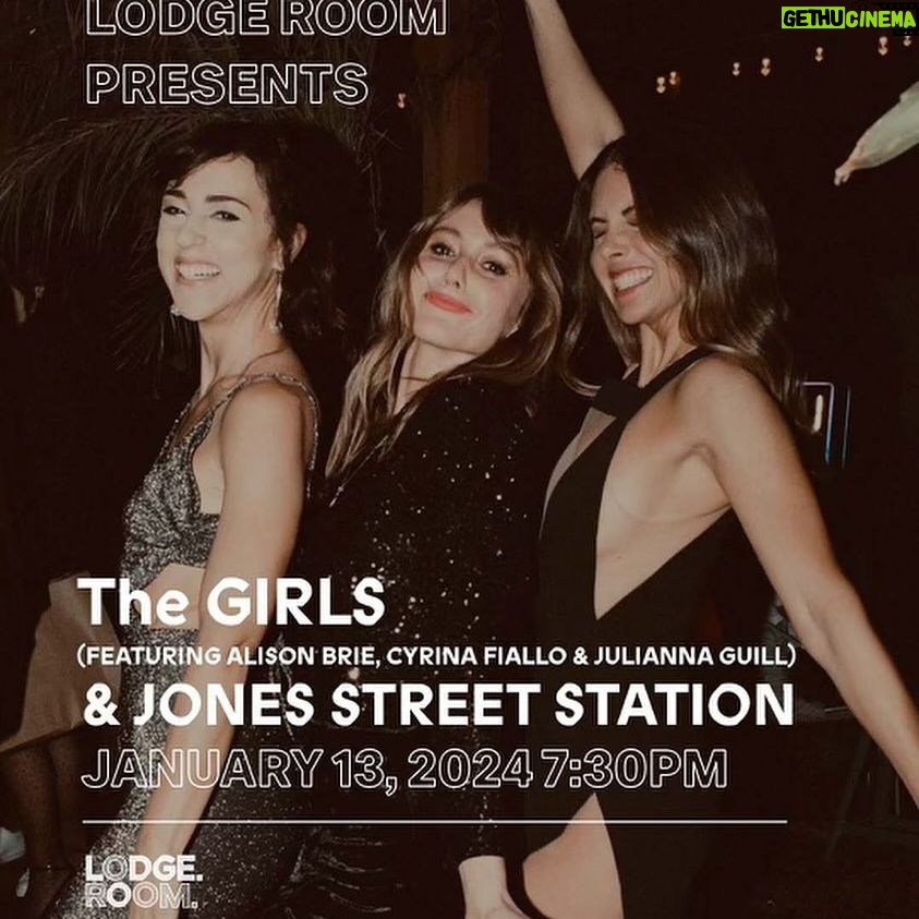 Alison Brie Instagram - We’re back babyyyyyyy. THE GIRLS. Live in concert! One night only! Reunion show with our transcendent brother band JONES STREET STATION. Jan 13th @lodgeroom ⚡️⚡️Don’t miss it! 😘