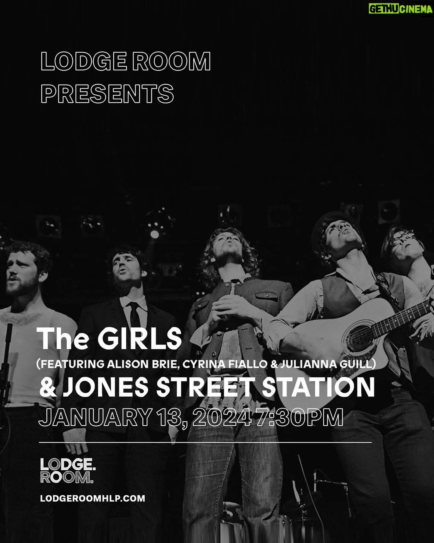 Alison Brie Instagram - JANUARY 13‼️ Los Angeles save the date for The GIRLS (@alisonbrie, @fifers3000 & @officialjguill) & @jonesstreetstation!! Get tickets now via lodgeroomhlp.com