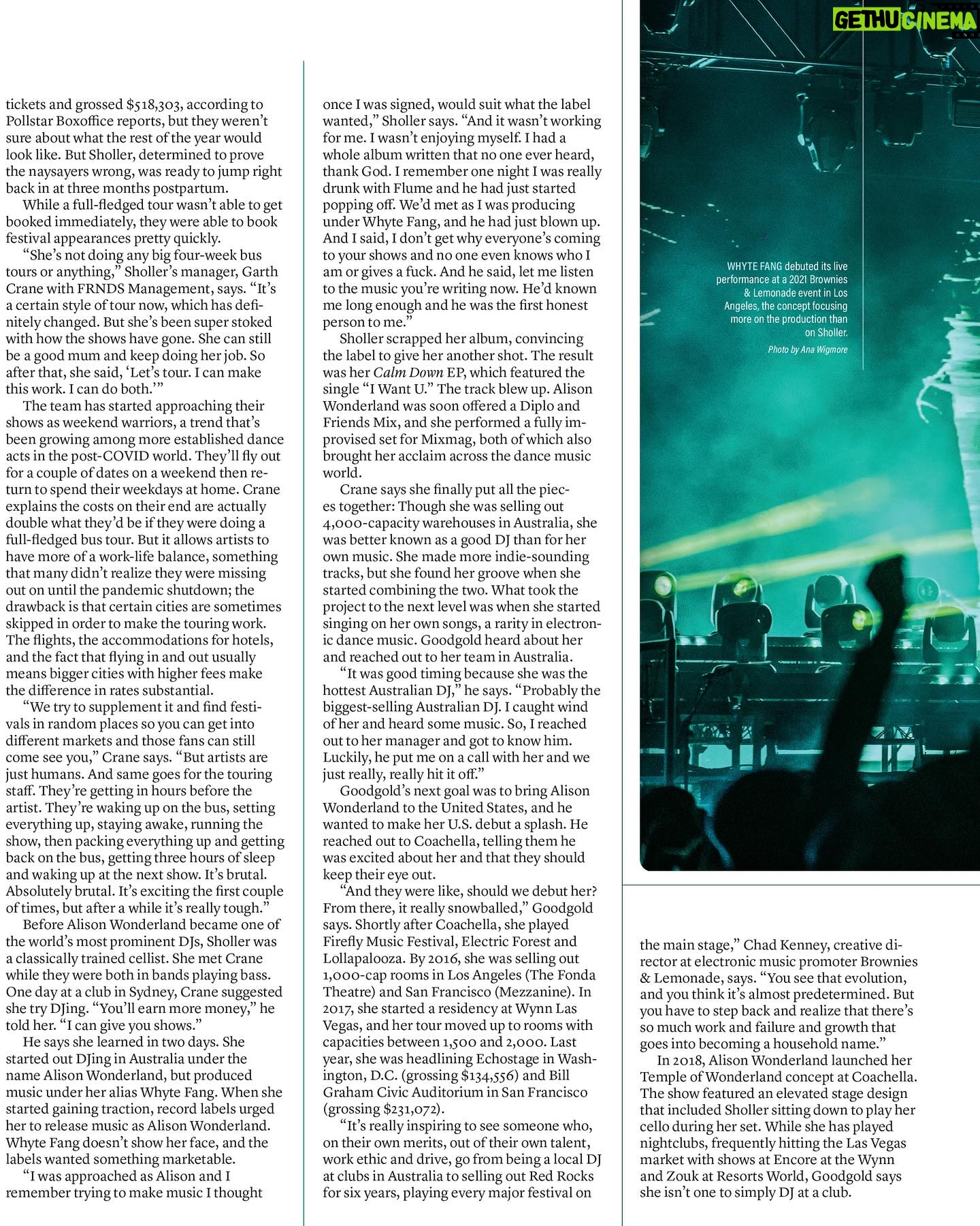 Alison Wonderland Instagram - THIS CRAZY AHHH! I am the front cover of Pollstar magazine’s special dance edition 🥹 I’ll see you on Friday in Miami for a special B2B with one of my heroes. Can you guess who it is?!