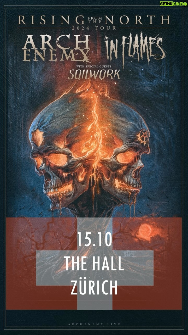 Alissa White-Gluz Instagram - We're finally coming back to beautiful Switzerland! 🇨🇭 Catch us with @inflames support by @soilwork live at The Hall on October 15th! Grab your tickets via www.aelink.co/switzerland2024 & we'll see you soon! 🤘🏻 #ARCHENEMY #SCHWEIZ #LIVE #DECEIVERS #ZÜRICH #TOUR #RISINGFROMTHENORTHTOUR