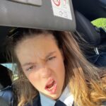 Allie Sherlock Instagram – Swipe left… my glasses almost flew off my head 😂😂