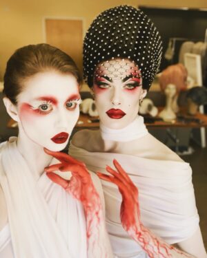 Allison Harvard Instagram - BTS w the beautiful @thegigigoode for @franzszony ‘s stunning music video “What You Seek”  filmed in early March 💋 

| Hair and makeup by @shablamgela @pompberry @danielzrotfl