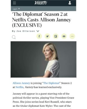 Allison Janney Instagram - I LOVE watching this show so much and I can’t wait to be a part of it! I am especially excited to be reuniting with Debora Cahn, whom I worked with on West Wing. This is truly an honor!