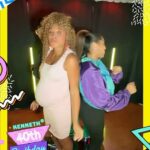 Allyson Felix Instagram - A time was had!!! Took it back to the 80’s to celebrate @supermanferg 40th birthday early (before baby arrives)!