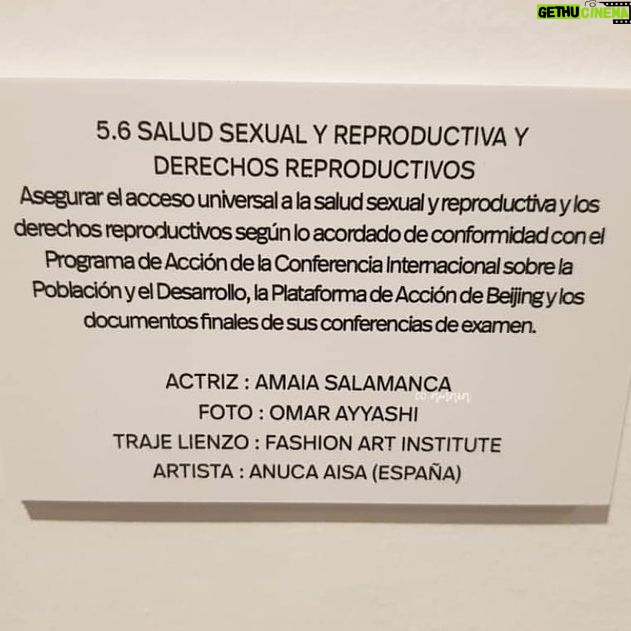 Amaia Salamanca Instagram - Lograr la igualdad entre los géneros y empoderar a todas las mujeres y las niñas. Así reza la meta 5.6 que marca el quinto Objetivo de Desarrollo Sostenible ( ODS5 ) que estipuló Naciones Unidas en la agenda 2030 De ahí nace esta exposición junto a otras compañeras de profesión,ideada por el maravilloso fotógrafo @omarayyashi y el diseñador @manufernandezdesigner que podréis ver en el jardín botánico hasta el 14 de marzo. Los beneficios irán destinados a @cruzrojaesp y los proyectos que tengan relación directa con la igualdad de género. No os la perdáis!! 🤍🤍🤍 Traje lienzo: Fashion art institute Artista: Anuca Aisa (España) #N5porlaigualdad #N5 #ODS #Agenda2030 #IgualdadDeGénero