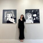 Amanda Chou Instagram - / 工作結束後 跟皮皮哥抽空來看看這只帶有復古懷舊感的幽靈貓Socks 面無表情的它跟身旁厭世女孩簡直絕配😆