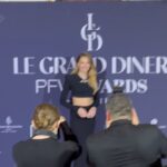 Amandine Petit Instagram - Très heureuse de remettre le Green Award récompensant les actions pour le climat lors du @le.grand.diner avec @ellefr, je suis tellement reconnaissante de pouvoir vivre des moments comme ceux-là 🥹❤️ Dress @lespreteuses Parure @apmmonaco ultra fan Crédit photo @charlottelobry @le.grand.diner avec dream team @talentlabparis @meredith.gyn