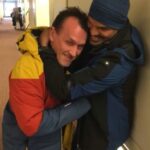 Amaury Nolasco Instagram - Beautiful reunion !! I think he is trying to stab me. That's how he express his love ! 😂😄😂😄 #Tbag #Sucre #prisonbreak @robert_knepperofficial