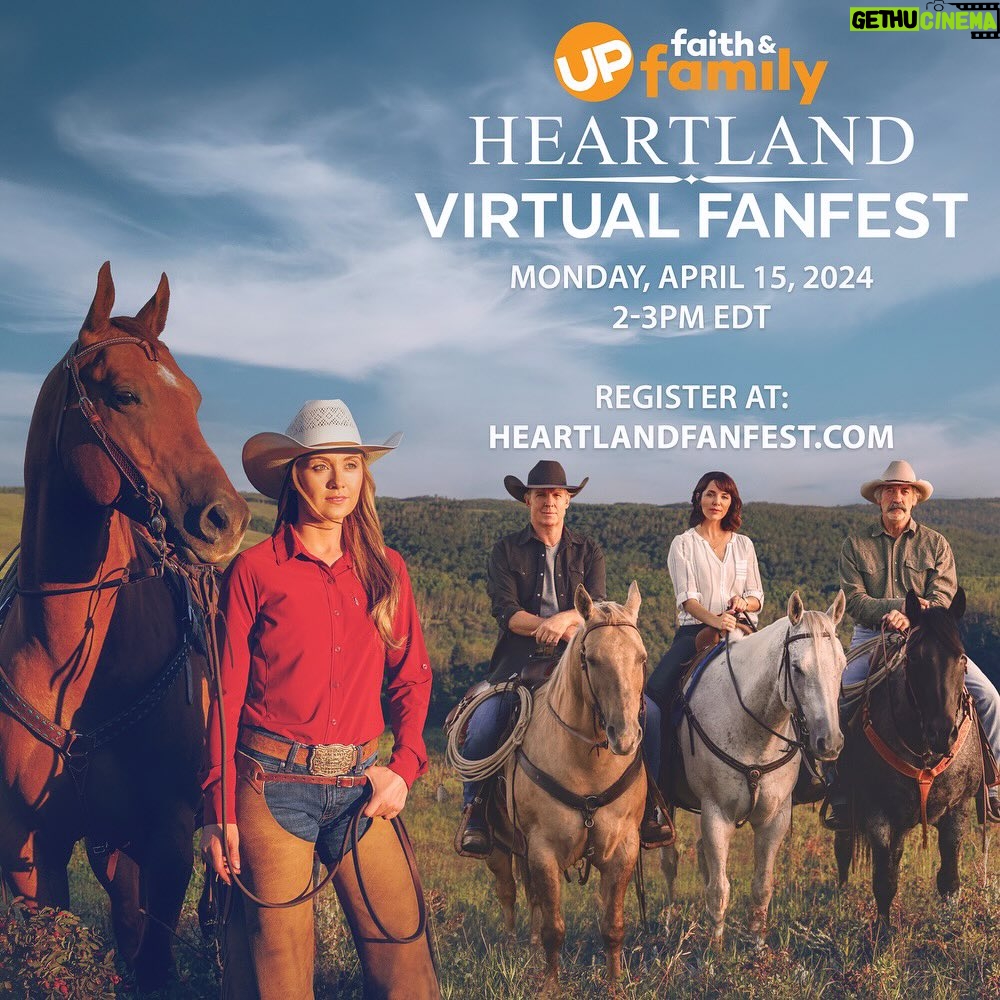 Amber Marshall Instagram - We have a fun filled day tomorrow!! (Monday April 15th) Come join the party virtually from wherever in the world you may be. The good times begins at 12:00 MT with @UpFaithAndFamily to kick off Season 17!! Join me and other cast members for the Heartland Virtual FanFest at 2pm EDT (That is noon in Calgary) 😉 Let’s celebrate all things Heartland with exclusive sneak peeks, behind-the-scenes stories, and more! Sign up at HeartlandFanFest.com. #HeartlandFanFest After that I would love you to join me for Tea. I had so much fun during our last “Tea Time with Amber” that I decided to invite my good friend Katie Brown to join in. Pour a cup of your choice, grab a comfy spot to sit, and get ready for some stories and laughter. This will stream on Instagram, Facebook and YouTube. See you there! #TeaTimeWithAmber