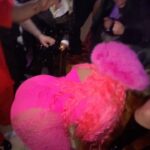 Amber Riley Instagram – I hope you woke up to this 😜😂 #activated #hoodratthingswithmyfriends #bryonsplayersball  @theestallion was watchin, I had to show out 😅😂🤣

🎥: MY MAN MY MAN MY MAN @scoobzdoo