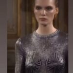 Amber Valletta Instagram - Thank you @danielroseberry for your elegance and attention to the perfection of details @schiaparelli 💛congrats on a gorgeous show! Gorgeous glam by @patmcgrathreal and @guidopalau ❤️ Clip from @vanityfetch