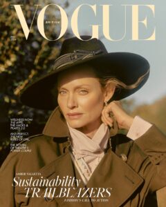 Amber Valletta Instagram - With the world at her feet, @AmberValletta stands for the planet. In the January 2024 issue of #BritishVogue, the model and climate advocate reveals her path towards a more conscious future and reflects on her decades-spanning career. “After a while, I realised how intensely disconnected I felt. I needed to take several steps back,” writes Valletta. “I educated myself about the climate crisis, quickly realising that, while it’s no one’s fault specifically, it’s everyone’s problem to solve. Despite what I may have thought at 15, there’s no such thing as separate worlds: they are one and the same, and they are at risk.” Click the link in bio to read the interview and see the full story in the new issue, on newsstands Tuesday 19 December. #AmberValletta wears a trench coat by @Burberry, jacket by @Toast, shirt by @IsseyMiyakeOfficial, hat by @PhilipTreacy and earrings by @Otiumberg. Photographed by @CharlotteMWales and styled by @PoppyKain, with hair by #ShingoShibata, make-up by #KanakoTakase, nails by @TrishLomax, set design by @MaxBellhouse, movement director by @EricVonChristison and production by @FaragoProjects. [Image shows a close-up of Amber Valletta, a white woman with her blonde hair tied back, wearing a wide-brimmed dark brown hat, a ribbon tied around its crown, and a brown trench coat, a light pink collared shirt peeking out at the neck. Trees in leaf are visible behind her, and above her head is the Vogue logo in pale yellow. Below her, it reads: “Amber Valletta. Sustainability Trailblazers: Fashion’s call to action”.]
