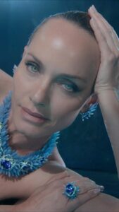 Amber Valletta Instagram - Star power. @ambervalletta wears our new high jewelry collection, Blue Book 2023: Out of the Blue. Link in bio. #TiffanyHighJewelry #TiffanyBlueBook #TiffanyAndCo